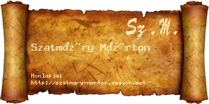 Szatmáry Márton névjegykártya