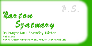 marton szatmary business card