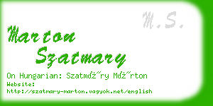 marton szatmary business card